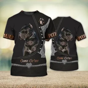 3D Dog T Shirts, Cane Corso Cute Black All Over Print T-Shirt, Gift For Pet Loves