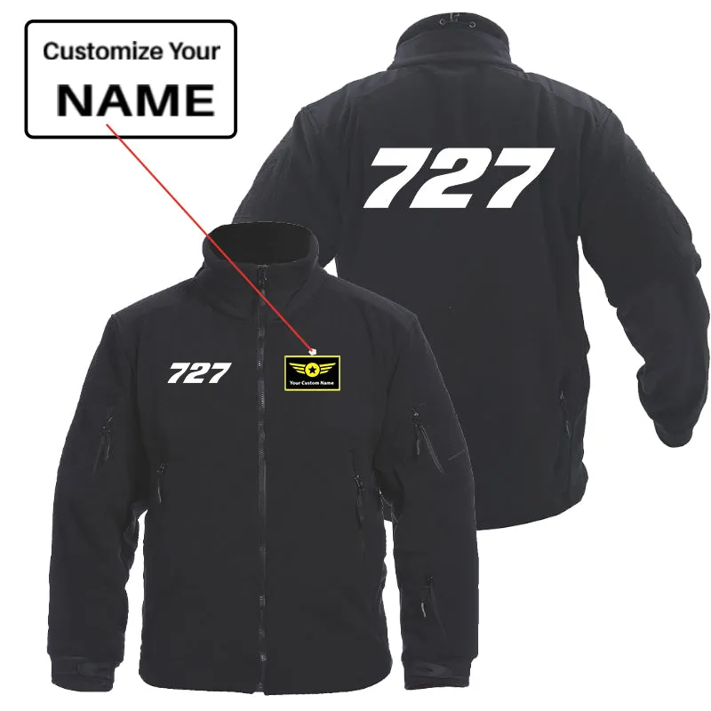 727 Flat Text Designed Fleece Military Jackets (Customizable)