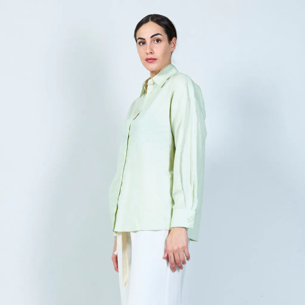 Airy linen button-up shirt wholesale