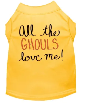 All The Ghouls Screen Print Dog Shirt Yellow Sm (10)