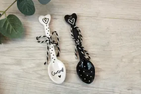 Black and White Ceramic Spoon