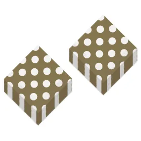 Disposable Matte Gold and White Polka Dot Paper Dinner Napkins (Pack of 32)