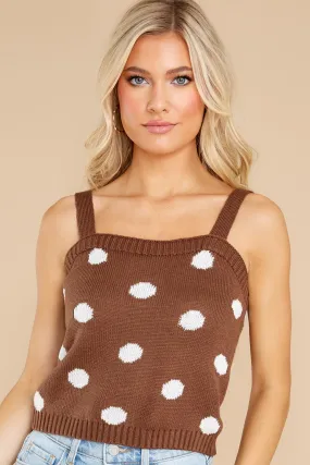 Every Memory Cocoa Polka Dot Tank Top