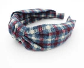 flannel knotted headband check pattern headband casual woman hairband woman hair accessories