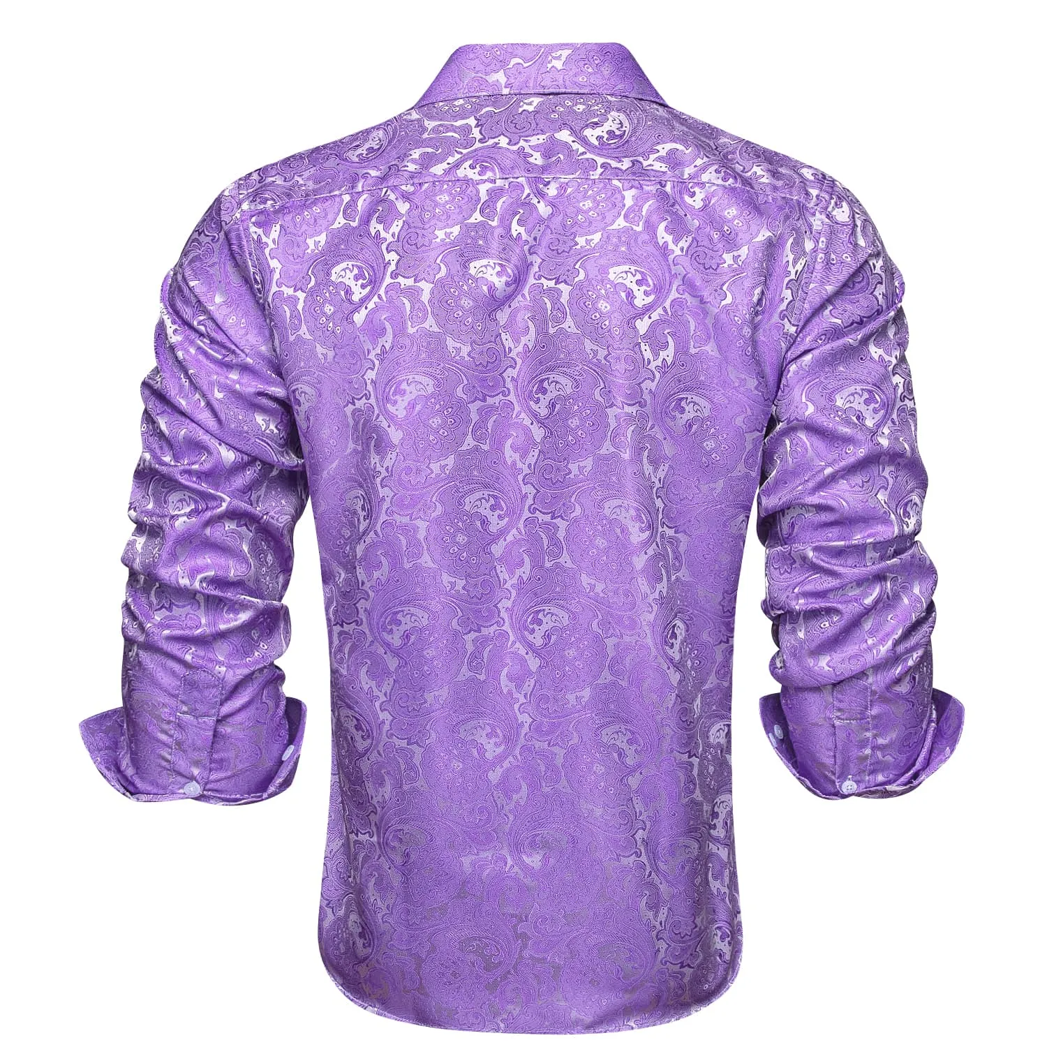 Hi-Tie Paisley Shirt Amethyst Purple Jacquard Mens Button Down Shirt