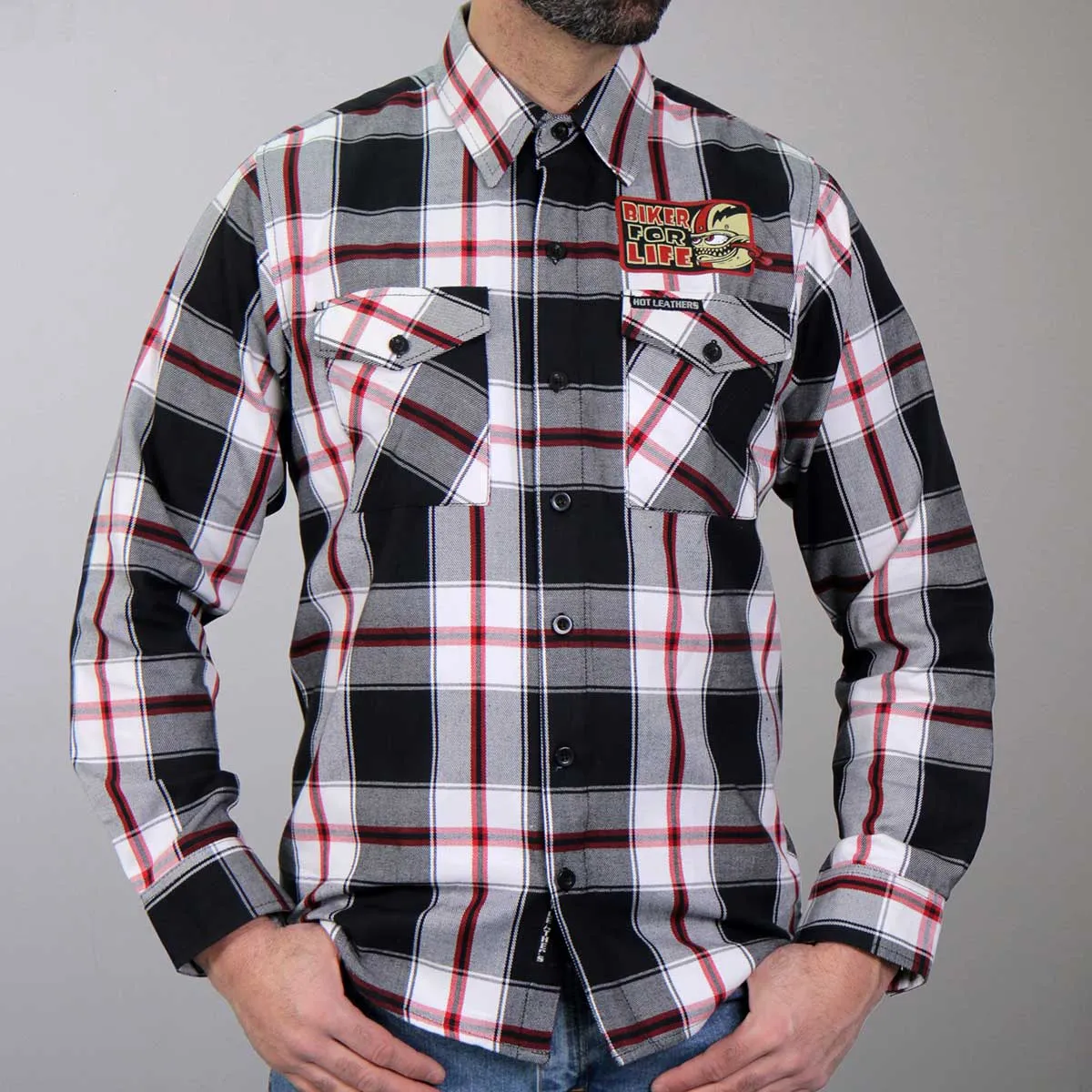 Hot Leathers FLM2104 Men's 'Bobber Monster' Flannel Long Sleeve Shirt