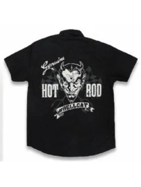 HOTROD HELLCAT BUTTON UP WORK SHIRT GENUINE DEVIL