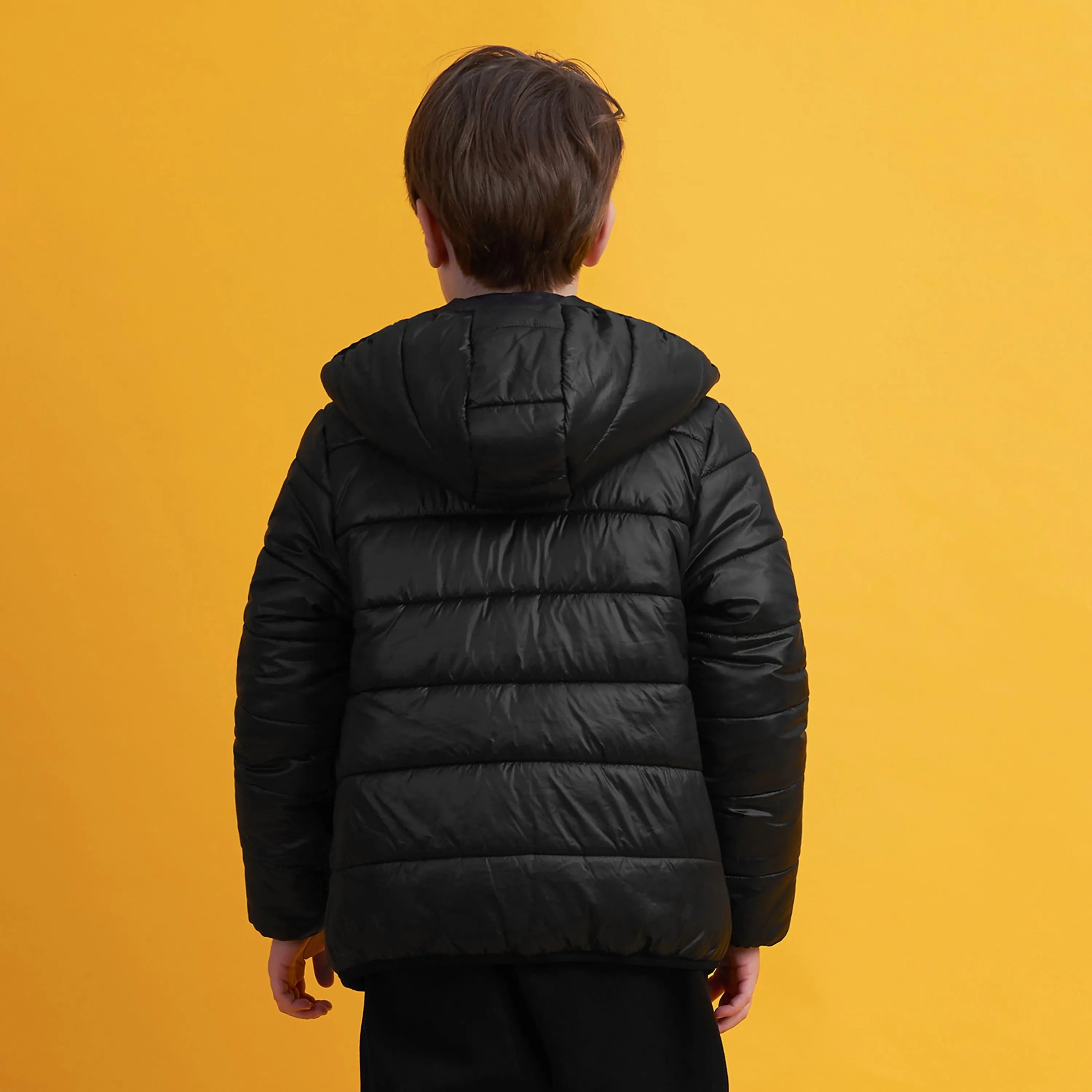 IKALI Kids Winter Coats, Boys Light Weight Puffer Jacket Black (3-12Y)