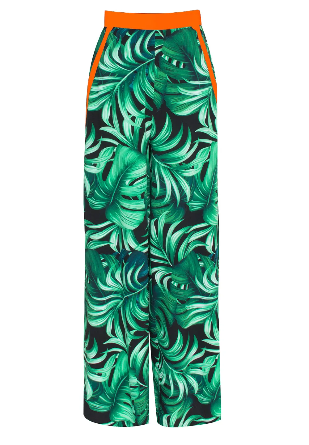 Jungle - Monstera Black / Green Pants (Neon Orange)