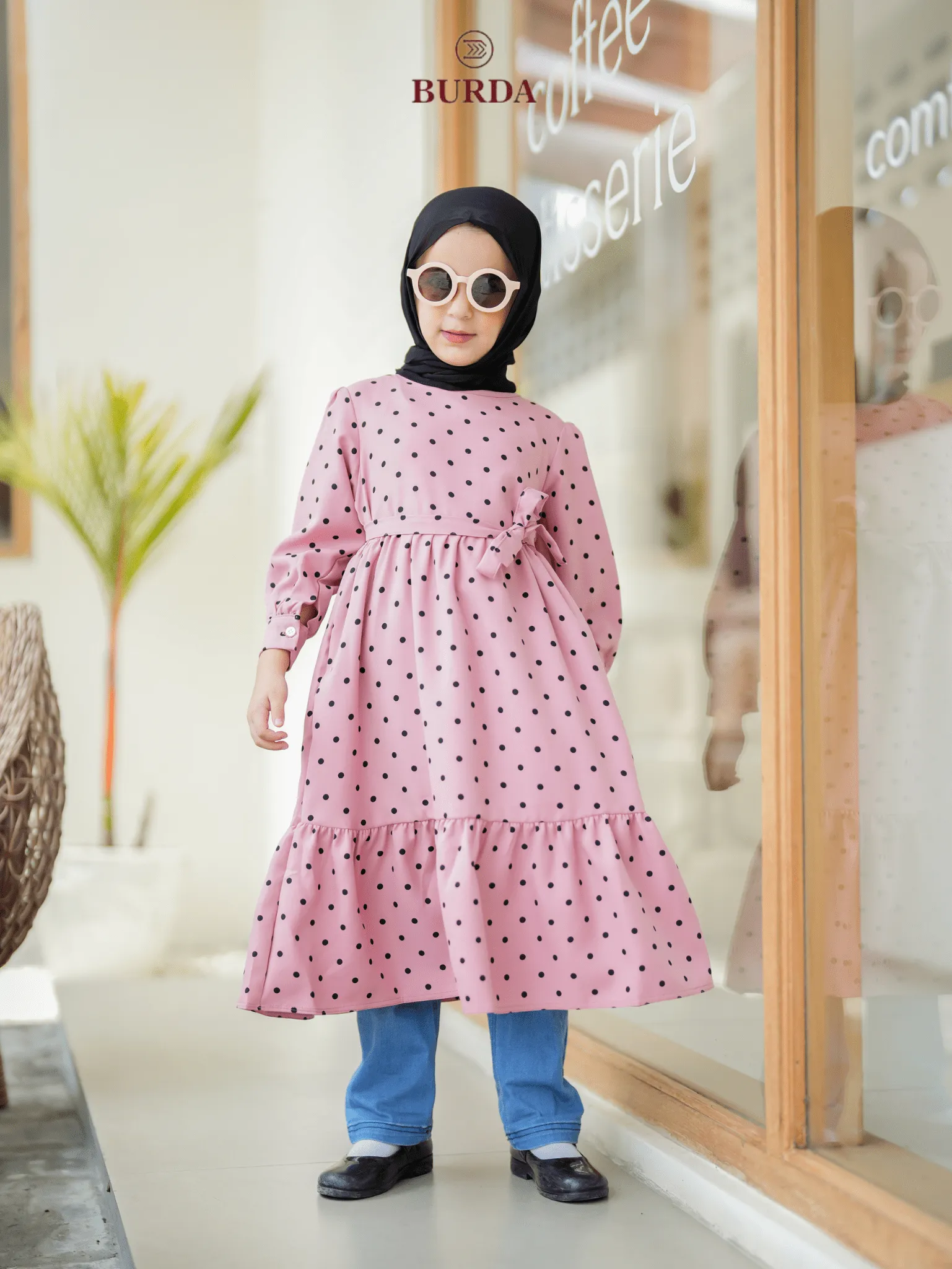 Kid's Pink Polka Dot Dress