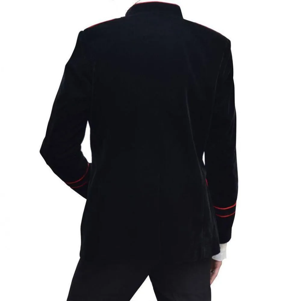 Men Military Vintage Velvet Jacket