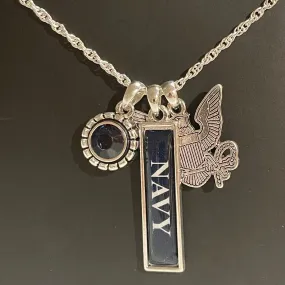 Navy Logo Necklace