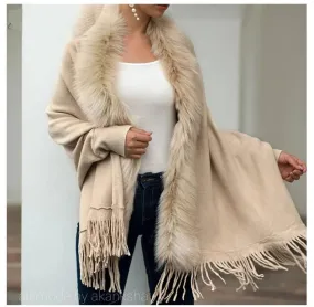 NYE Bestseller- Furry Tasseled Capes