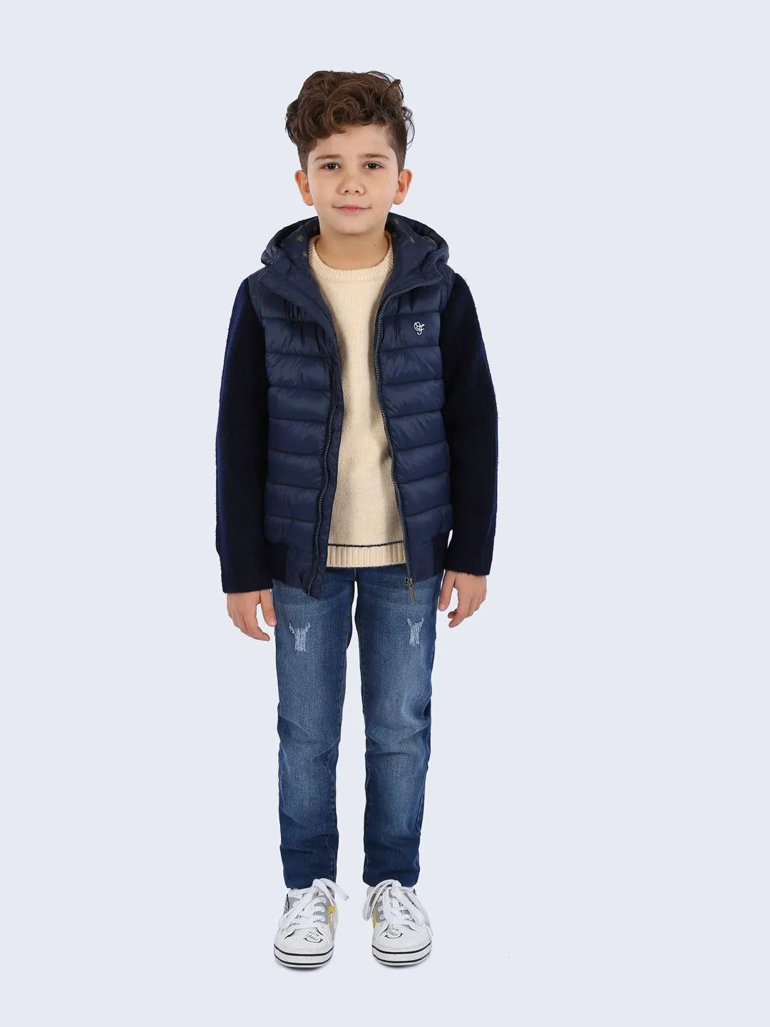 One Friday Navy Blue Puffer Jacket