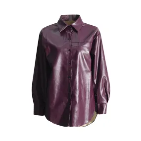 Pre Order:  Dark Purple Faux Leather Jacket