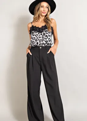 Straight Leg Pant in Black by eesome