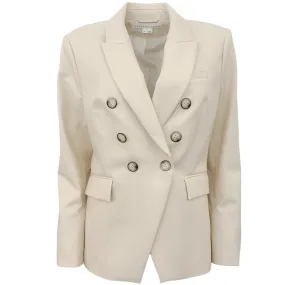 Veronica Beard Ivory Faux Leather Dickey Jacket