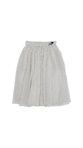 White Black Polka Dot Skirt