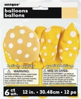 Yellow Polka Dot - Balloons